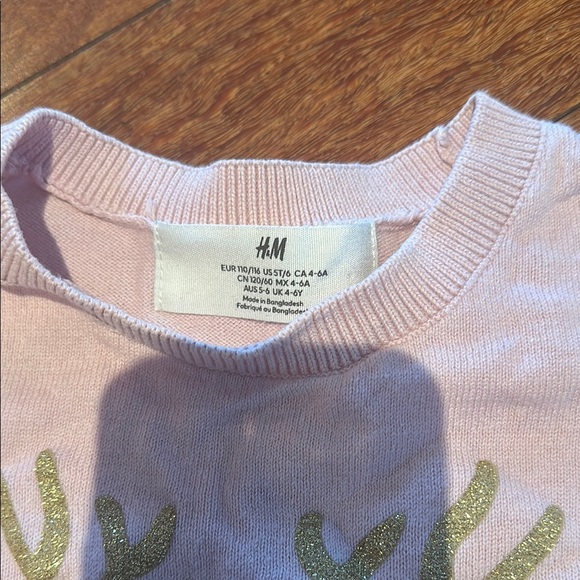 H&M Pink Sweater with Reindeer Graphic - Picture 3 of 4